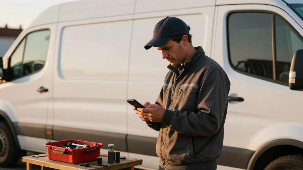A real Kickserv business taking a call while KwickPhone answers