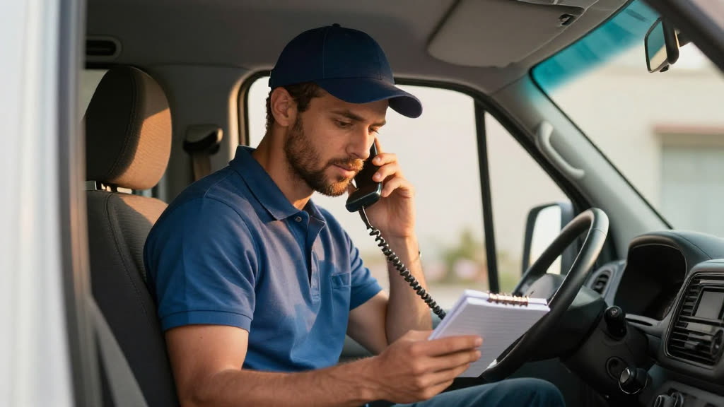 A real Networx business taking a call while KwickPhone answers