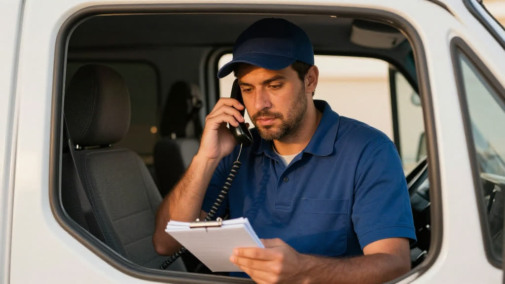 A real Porch business taking a call while KwickPhone answers