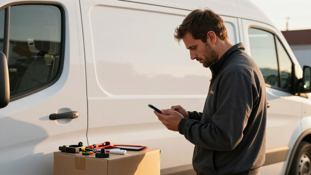 A real Service Fusion business taking a call while KwickPhone answers