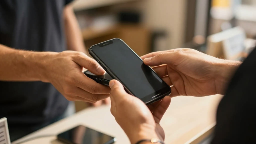 A real Tap to Pay business taking a call while KwickPhone answers