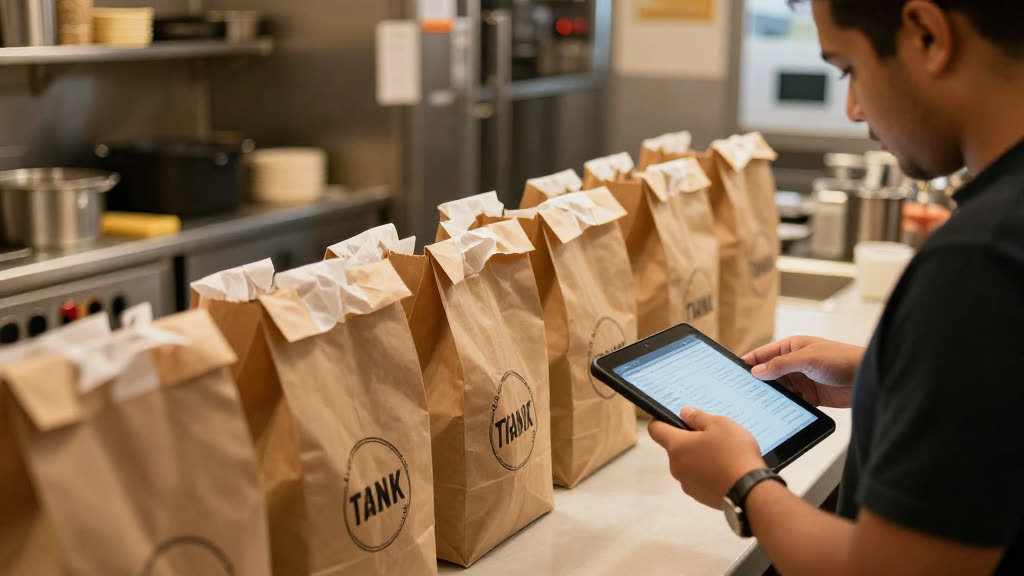 A real Uber Eats business taking a call while KwickPhone answers