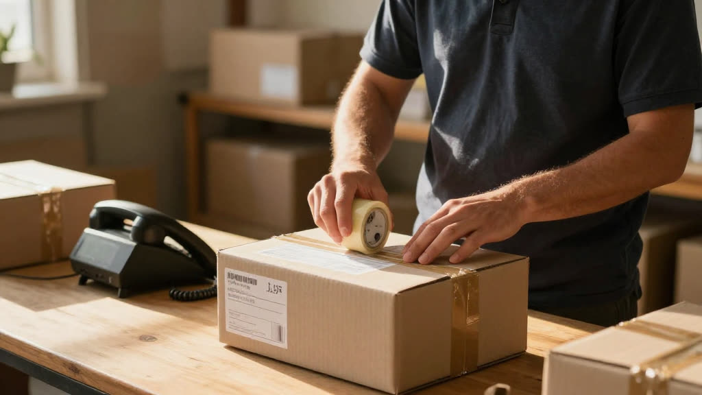 A real UPS business taking a call while KwickPhone answers
