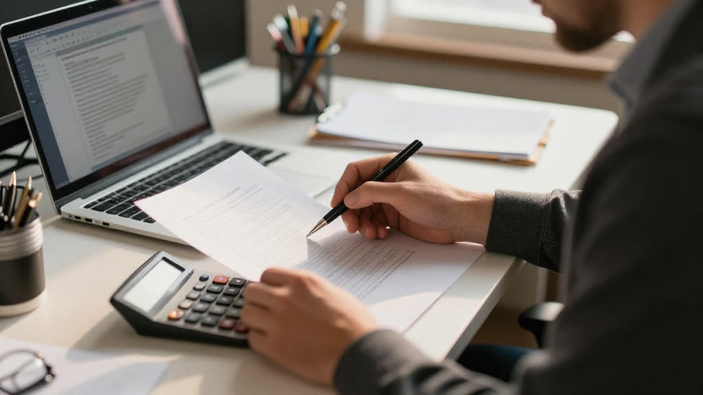 A Accountant / Bookkeeper at work while the phone rings — KwickPhone answers it