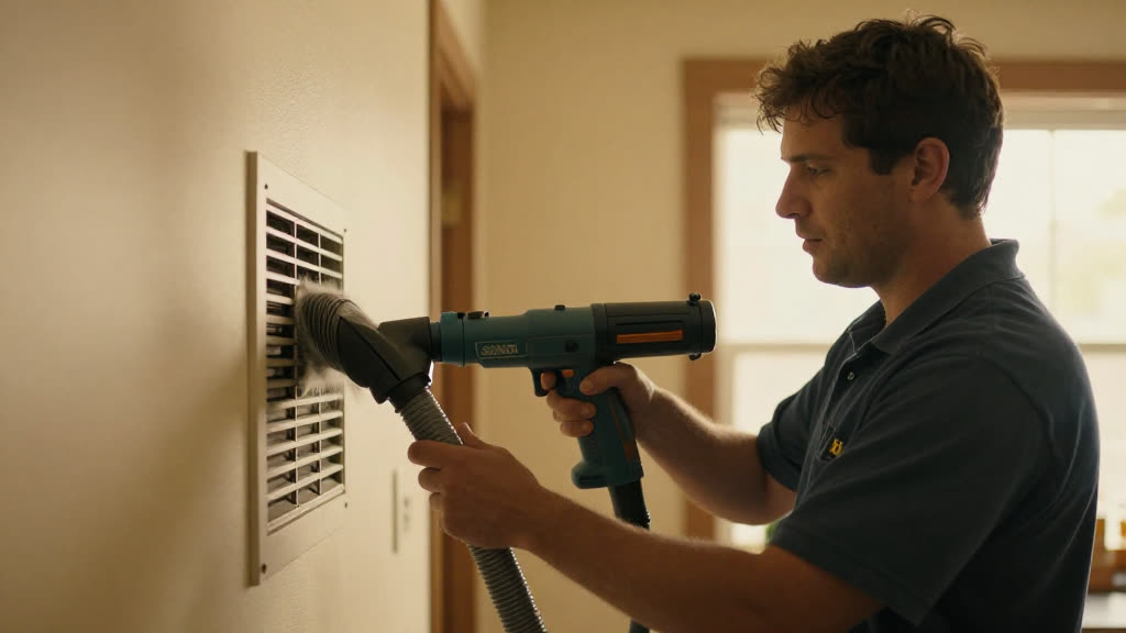 A Air Duct Cleaning at work while the phone rings — KwickPhone answers it