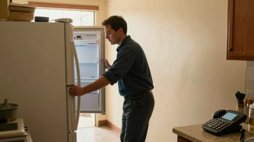 A Appliance Repair at work while the phone rings — KwickPhone answers it