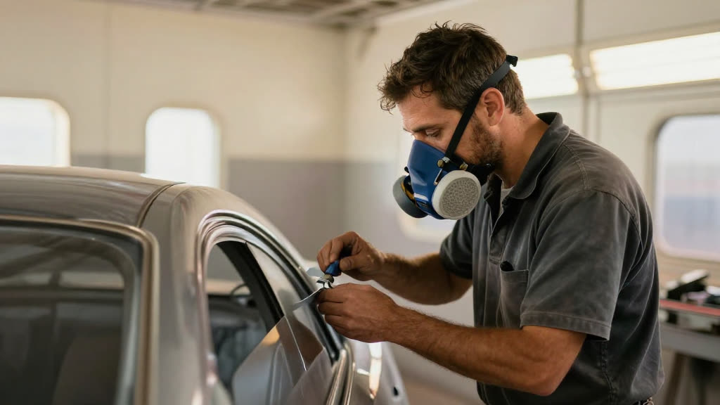 A Auto Body Shop at work while the phone rings — KwickPhone answers it