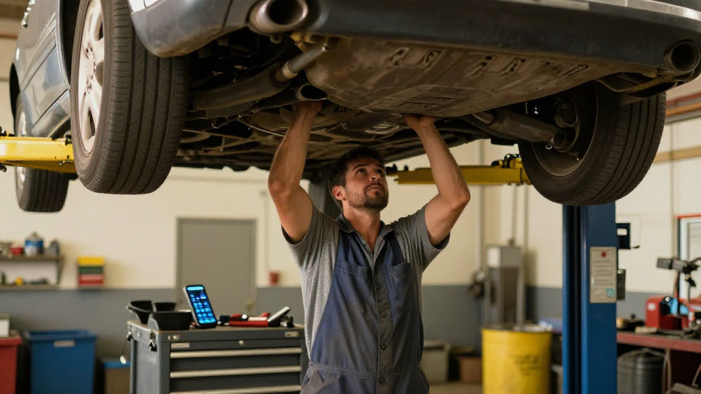A Auto Repair Shop at work while the phone rings — KwickPhone answers it