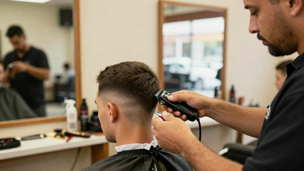 A Barber Shop at work while the phone rings — KwickPhone answers it