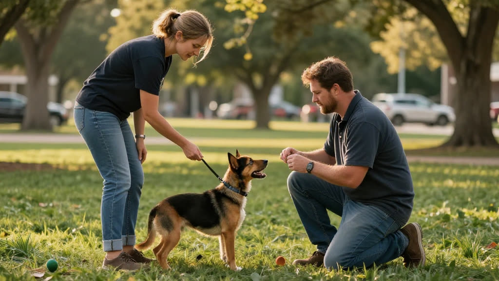 A Dog Training at work while the phone rings — KwickPhone answers it