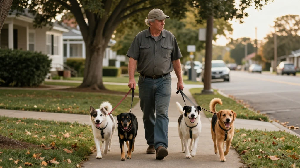 A Dog Walking at work while the phone rings — KwickPhone answers it