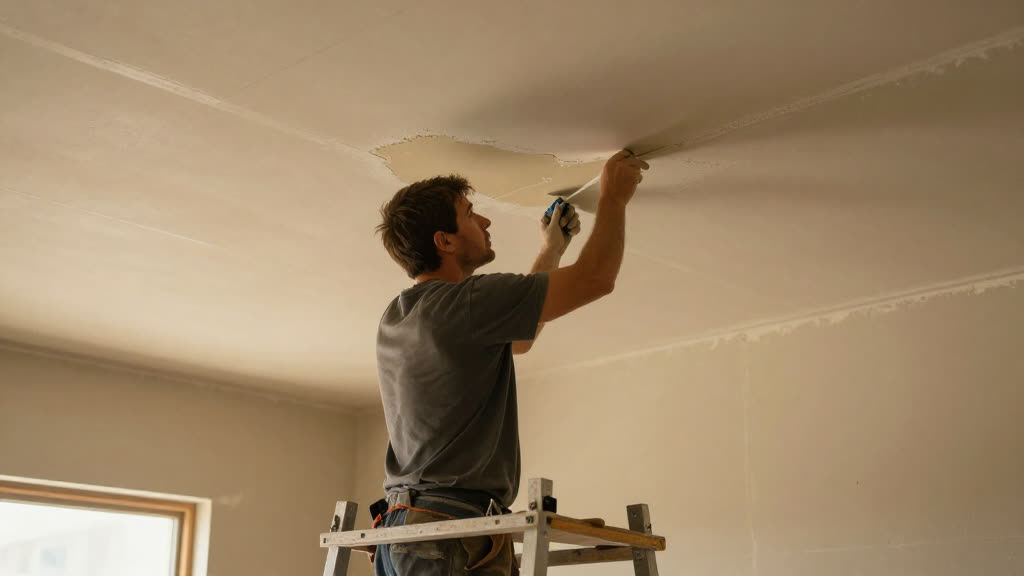 A Drywall Contractor at work while the phone rings — KwickPhone answers it