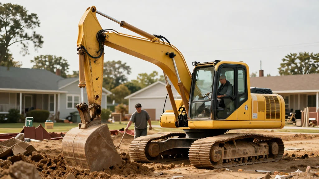 A Excavation & Grading at work while the phone rings — KwickPhone answers it