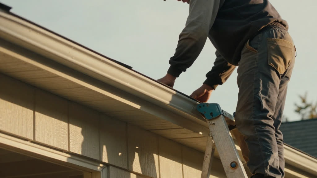 A Gutter Service at work while the phone rings — KwickPhone answers it