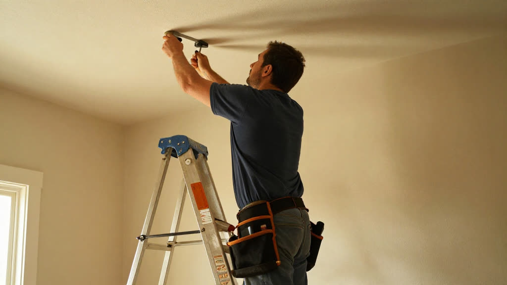 A Handyman at work while the phone rings — KwickPhone answers it