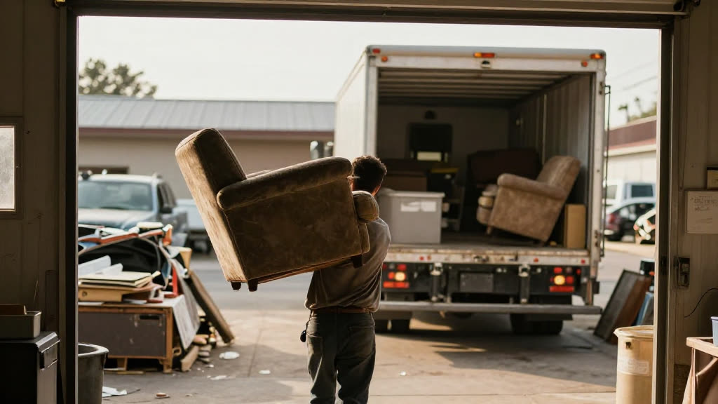 A Junk Removal at work while the phone rings — KwickPhone answers it