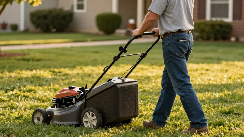 A Landscaper at work while the phone rings — KwickPhone answers it