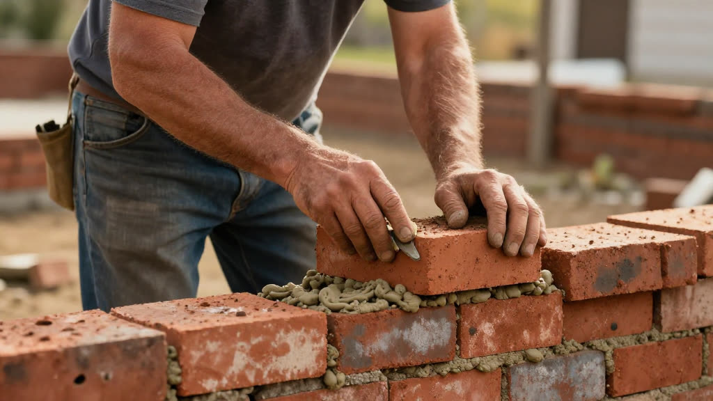 A Masonry & Brick at work while the phone rings — KwickPhone answers it