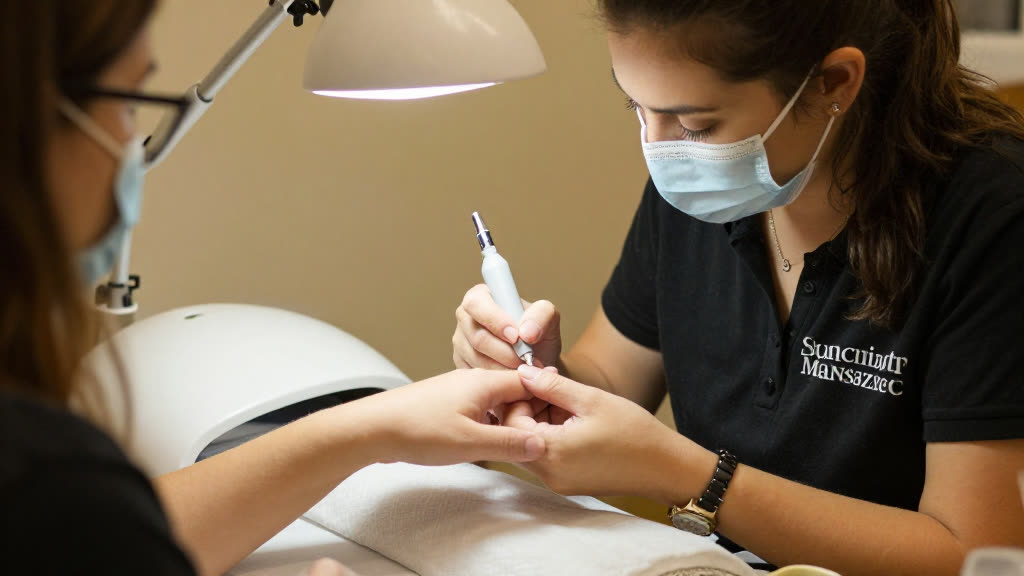 A Nail Salon at work while the phone rings — KwickPhone answers it