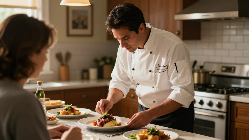 A Personal Chef at work while the phone rings — KwickPhone answers it