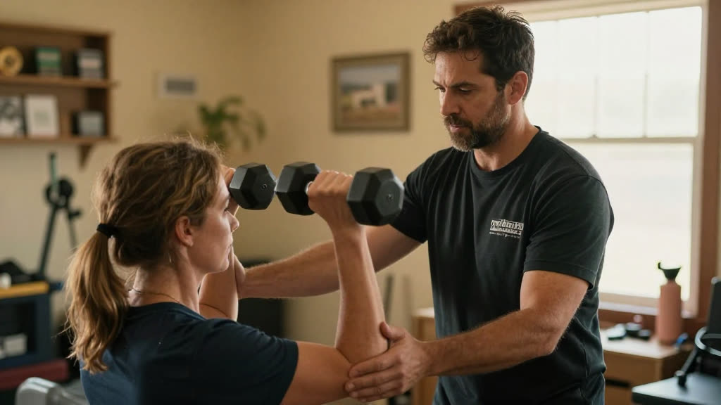 A Personal Trainer at work while the phone rings — KwickPhone answers it