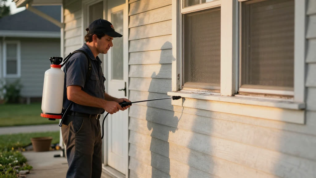 A Pest Control at work while the phone rings — KwickPhone answers it