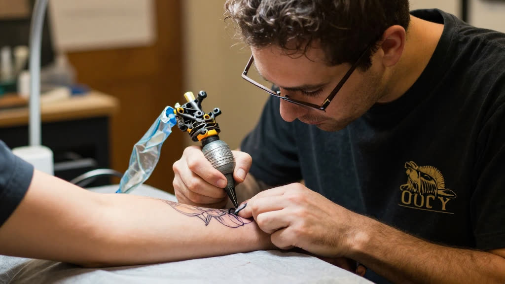 A Tattoo Studio at work while the phone rings — KwickPhone answers it