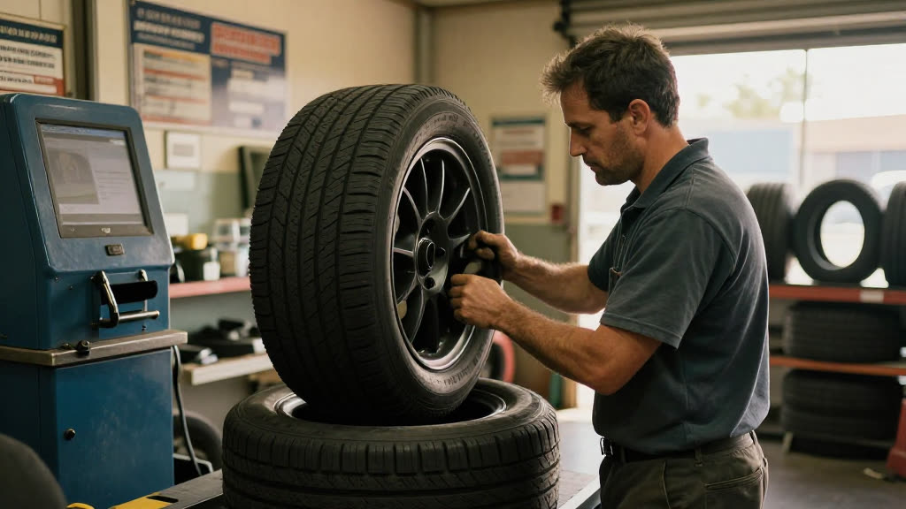 A Tire Shop at work while the phone rings — KwickPhone answers it