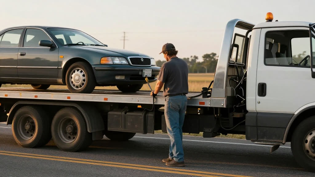 A Towing at work while the phone rings — KwickPhone answers it
