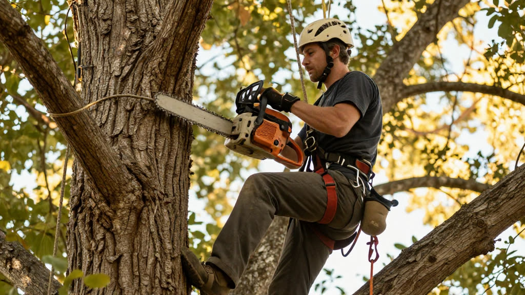 A Tree Service at work while the phone rings — KwickPhone answers it